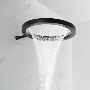 Pommeau de douche mural noir pour salle de bain, pluie en laiton 50x50cm, brosse or gris, cerceau de basket-ball, conception de plafond à pression Pommeau de douche mural noir pour salle de bain, pluie en laiton 50x50cm, brosse or gris, cerceau de basket-ball, conception de plafond à pression
