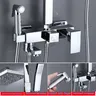 Ensemble de robinets de douche chromés argent pluie – vue 6