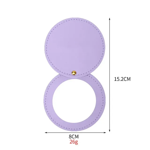 Miroir rotatif rond en cuir