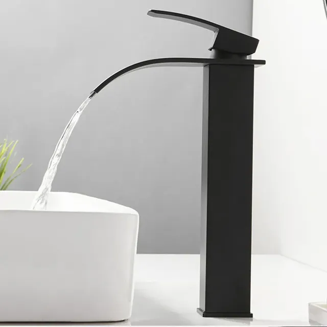 Robinet de lavabo en acier inoxydable noir – vue 2