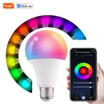 Tuya – ampoule Led intelligente E27, 220V, lumière intelligente, variable, Bluetooth, RGB, contrôle par application, pour décoration de chambre à coucher, lumières de fête