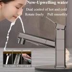 Rib Out-Évier de bassin de centre commercial d&rsquo;eau chaude et froide, sortie d&rsquo;eau à trois modes, robinet de ark