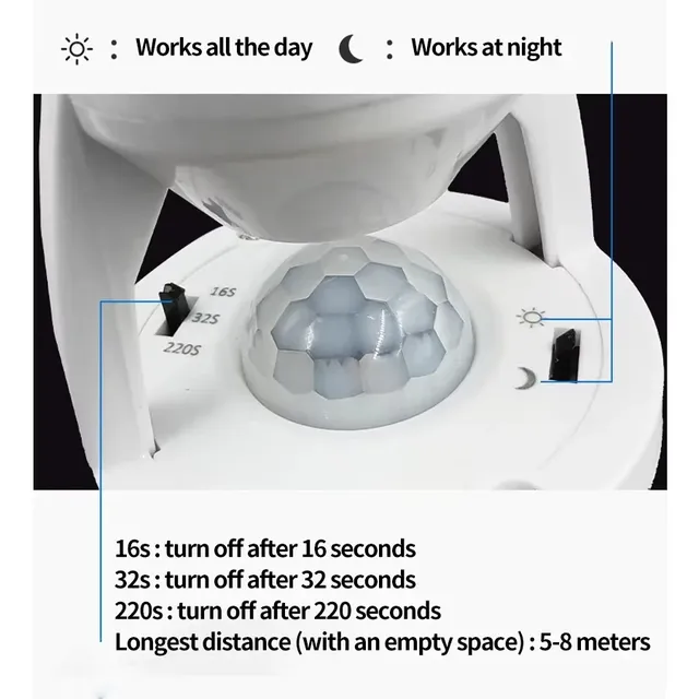 Support d'ampoule avec capteur de mouvement intelligent… – vue 3