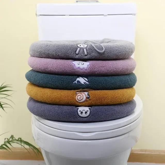 Housse siège toilette épaissie peluche chaude extensible… – vue 3