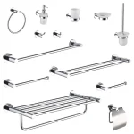 Accessoires de salle de bains, Kit de quincaillerie en acier inoxydable 304, crochet mural pour vêtements, porte-papier, barre à serviettes, porte-brosse de toilette, porte-savon