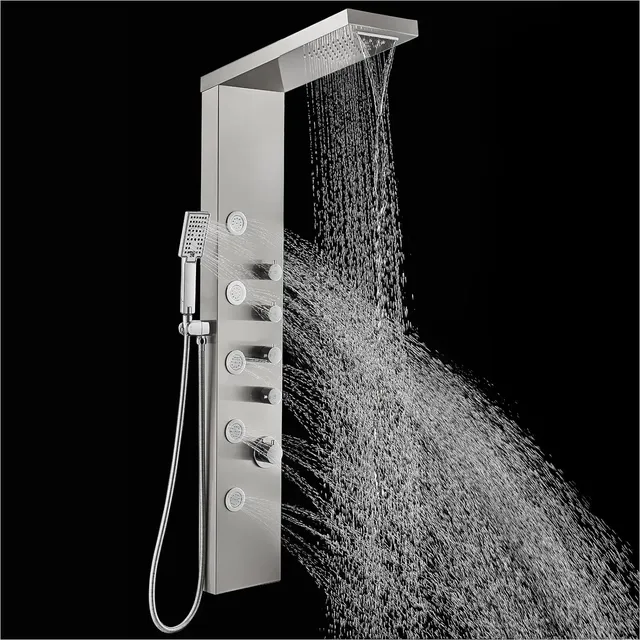 Panneau douche inoxydable 304 brossé antirouille cascade… – vue 4