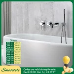 Robinet de baignoire salle de bains douche mélangeur ensemble chaud froid 2 voies inverseur douche en laiton massif avec 150MM/210MM/260MM bec de bain Kit de mélange