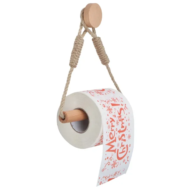 Support papier toilette mural bois clair corde jute… – vue 4