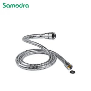 SAMODRA-Tuyau de douche chromé en acier inoxydable, grand alésage, remplacement de tuyau de douche, étanche et anti-nœud, 1.25m, 8mm