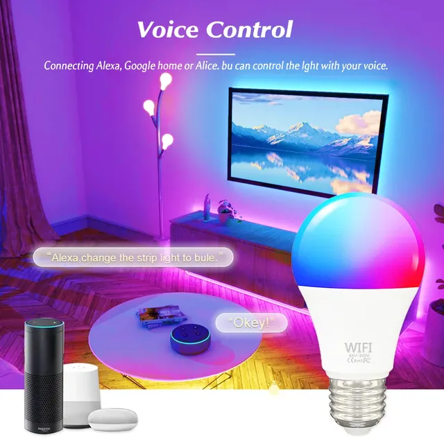 Ampoule intelligente WiFi 15W E27/B22 RGB – vue 4