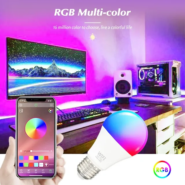 Ampoule intelligente WiFi 15W E27/B22 RGB – vue 2