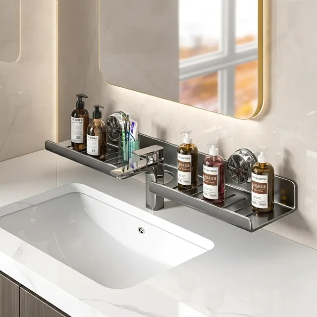 Étagère murale lavabo inoxydable brossé ventouse…