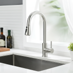 Robinet de cuisine en Nickel brossé, Surface de couleur, robinet d&rsquo;eau chaude et froide, robinet d&rsquo;évier de cuisine, robinet de cuisine extractible à trou unique