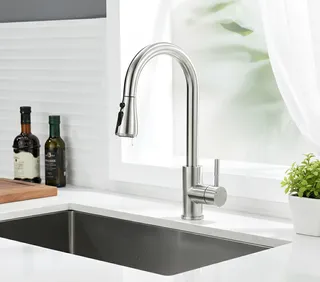 Robinet de cuisine en Nickel brossé