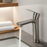 Robinet de salle de bains en acier inoxydable 304, robinet d&rsquo;évier de salle de bains de conception Simple, sortie d&rsquo;eau chaude et froide, robinet de cuisine