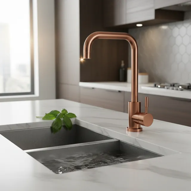 Robinet de cuisine de luxe en or Rose