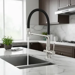 Robinet de cuisine en Nickel brossé