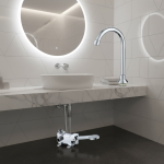 Robinet à pédale en laiton, robinet à pied, lavabo chaud et froid, toilettes, laboratoire, robinet à pied, vanité de salle de bain