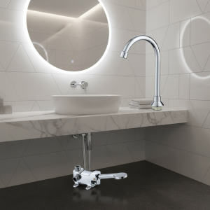 Robinet à pédale en laiton, robinet à pied, lavabo chaud et froid, toilettes, laboratoire, robinet à pied, vanité de salle de bain