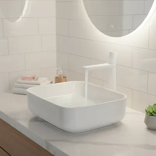 Robinet de lavabo de salle de bains blanc