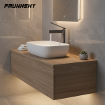 Bassin en laiton monté sur le pont, robinets d&rsquo;eau pour évier de navire chaud et froid, poignée unique, bec long, FR631