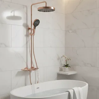 Système de douche de salle de bains Piano or Rose