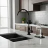 Robinet de cuisine en acier inoxydable noir