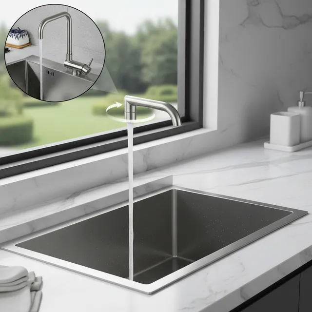 Robinet de cuisine pliant en acier inoxydable