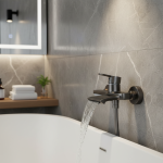 Robinet de baignoire à eau mélangée en cuivre, cascade, petit corps, installation murale, robinet chaud et froid