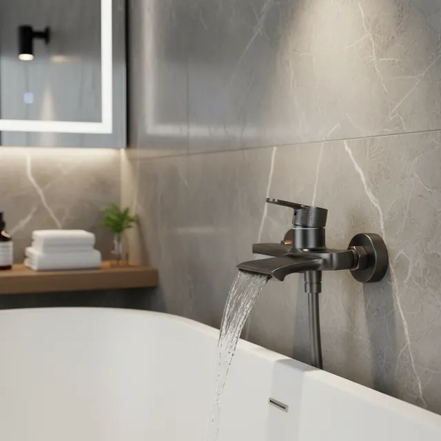 Mitigeur baignoire robinet cuivre cascade petit corps…