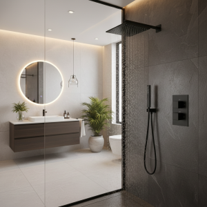 Robinets thermostatiques en laiton noir, ensemble de robinets de salle de bains, mitigeur thermostatique avec système de pomme de douche pluie 8/10/12 pouces Robinets thermostatiques en laiton noir, ensemble de robinets de salle de bains, mitigeur thermostatique avec système de pomme de douche pluie 8/10/12 pouces