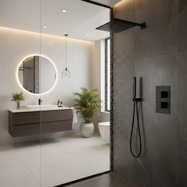 Robinets thermostatiques en laiton noir