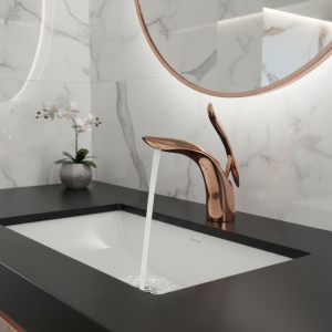 Évier en cuivre rose doré, robinet de centre commercial, évier de toilette, poignée unique chaude et froide, forme de cuir chevelu, 5 couleurs Évier en cuivre rose doré, robinet de centre commercial, évier de toilette, poignée unique chaude et froide, forme de cuir chevelu, 5 couleurs