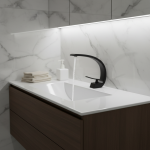 HOBasin-Robinet Cascade Monté sur Pont, Poignée Unique, Trou Unique, Eau Froide et Chaude, Lavage de Centre Commercial, Grue d&rsquo;Évier, Périphérique