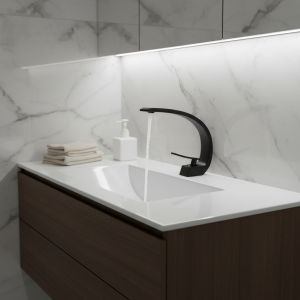 HOBasin-Robinet Cascade Monté sur Pont, Poignée Unique, Trou Unique, Eau Froide et Chaude, Lavage de Centre Commercial, Grue d’Évier, Périphérique HOBasin-Robinet Cascade Monté sur Pont, Poignée Unique, Trou Unique, Eau Froide et Chaude, Lavage de Centre Commercial, Grue d’Évier, Périphérique