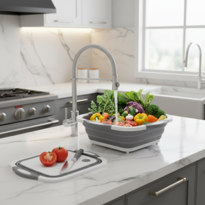 1/2 pièces ménage pliant lavabo Portable évier pied seau lavabo en plastique pliable bassin voyage en plein air camping bassins