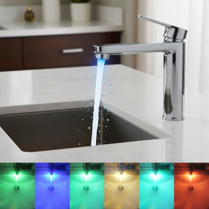 Lampe LED à Diffusion Variable, 7 Couleurs, Capteur de Pression de Douche, Température Chaude, Accessoires de Décoration de Cuisine, Document Lampe LED à Diffusion Variable, 7 Couleurs, Capteur de Pression de Douche, Température Chaude, Accessoires de Décoration de Cuisine, Document