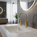 Nouveau robinet de lavabo à levier unique, bec rotatif à 360 degrés, mitigeur en laiton moderne pour cuisine ou salle de bains, mélangeur d&rsquo;évier d&rsquo;eau, brosse dorée