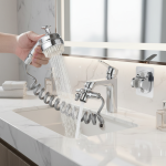 Ensemble de douchette à main pour lavabo, avec pomme de douche à main extérieure et tuyau, adapté au shampoing, au douche pour animaux de compagnie et à une salle de bain.