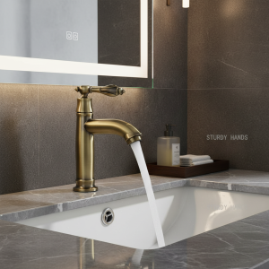 Robinet de refroidissement simple en métal, poignée unique, robinet à trou unique, robinet d&rsquo;évier de salle de bains/cuisine, accessoires de quincaillerie domestique 1 pièce