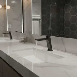 Robinet de lavabo gris pistolet