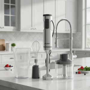 Mélangeur à Immersion manuel 1000W puissant 4 en 1, mélangeur alimentaire en acier inoxydable, bécher de mélange de 700ml, processeur 500ml, fouet