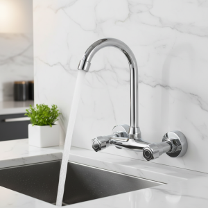 Évier de cuisine pivotant à 360 degrés, Double trou, mural, robinet de lavabo de légumes, mélangeur de robinet en laiton haute pression