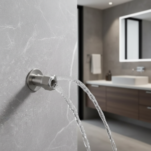 Vanne triangulaire à ouverture rapide en acier inoxydable pour salle de bain, accessoires de plan, vanne d&rsquo;angle à deux voies, entrée d&rsquo;eau à filetage G1/2