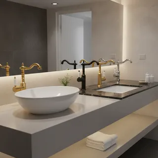 Robinet de lavabo en laiton Vintage