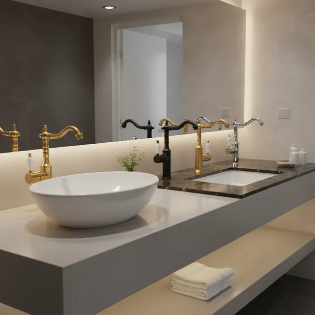 Robinet de lavabo en laiton Vintage