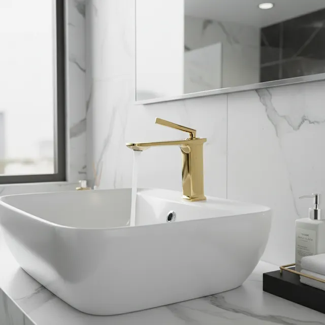 Mitigeur lavabo monocommande contemporain bec plat…