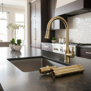 Pied allongé en laiton, L = 5 8 10 12 15 20cm, OD 30/32mm, pièces de rechange, pour robinet de cuisine, froid/chaud Pied allongé en laiton, L = 5 8 10 12 15 20cm, OD 30/32mm, pièces de rechange, pour robinet de cuisine, froid/chaud