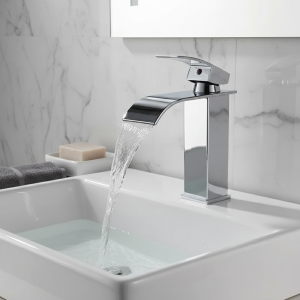 Salle de bains maison trois couleurs cascade lavabo en acier inoxydable haut bas robinet noir chaud et froid salle de bains cuisine lavabo Salle de bains maison trois couleurs cascade lavabo en acier inoxydable haut bas robinet noir chaud et froid salle de bains cuisine lavabo