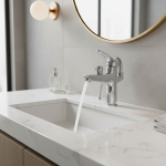 Robinet mitigeur d&rsquo;évier monté sur le pont, robinet de lavabo de salle de bains, robinet de lavabo de comptoir de toilette, mitigeur d&rsquo;eau froide et chaude multifonctionnel